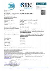 CERTIFICAZIONE DEL SISTEMA DI GESTIONE PER LA PARITÀ DI GENERE